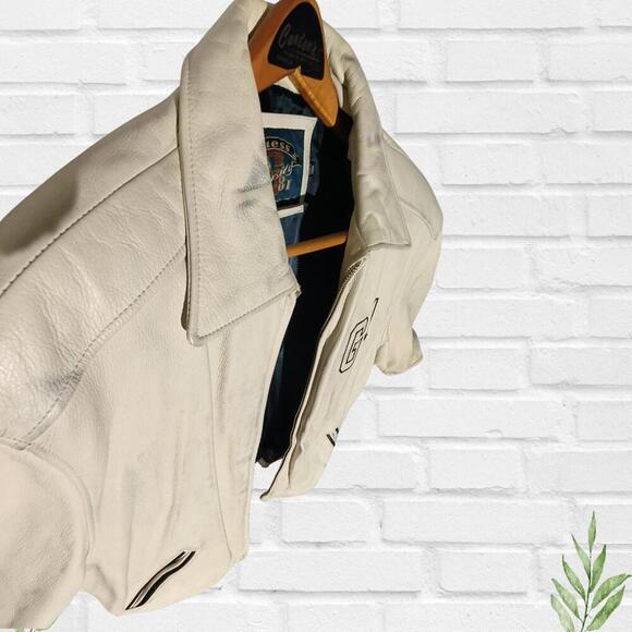 Y2k Vintage 80's‎ Guess G-81 Varsity Men's or Women's Leather Jacket Size L - Picture 8 of 15